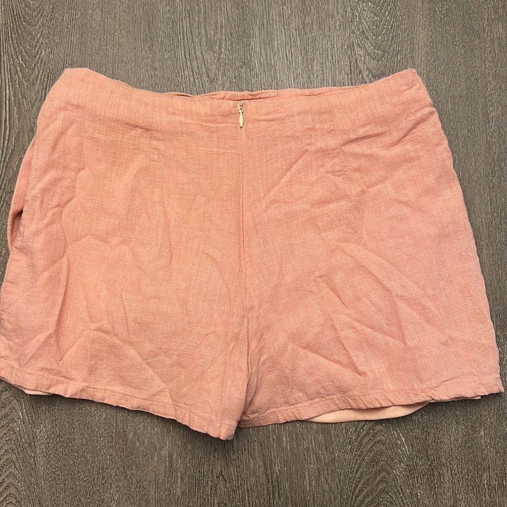 PINK LILY LINEN BLEND PEACHY WRAP SKORT - Size Medium SKU:153 - Picture 5 of 5
